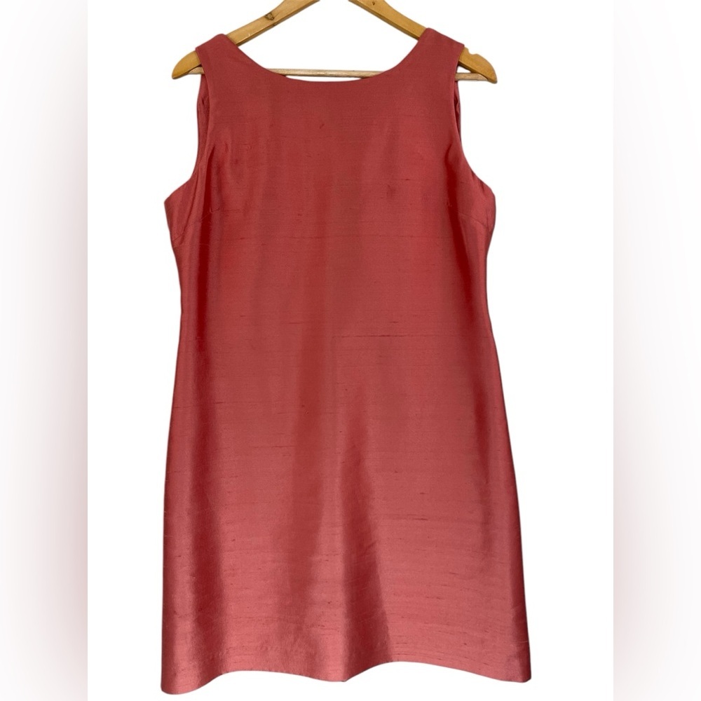 Talbots Coral Raw Silk & Wool Blend Sheath Dress - Size 14Petite - NWOT